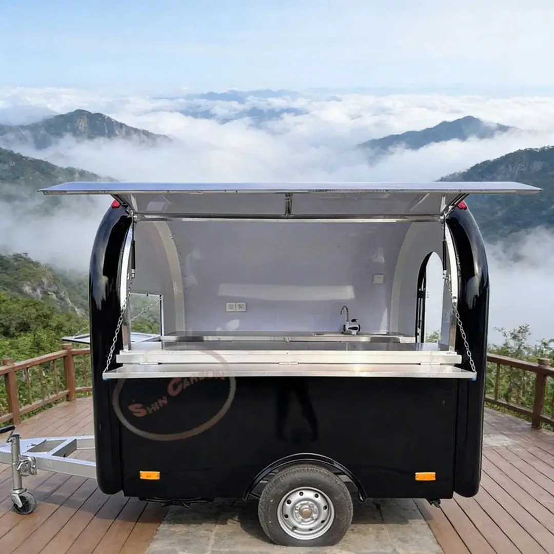 

Мобильный прицеп для еды из стекловолокна, кухонная тележка из нержавеющей стали для грузовика с едой для уличного торговца