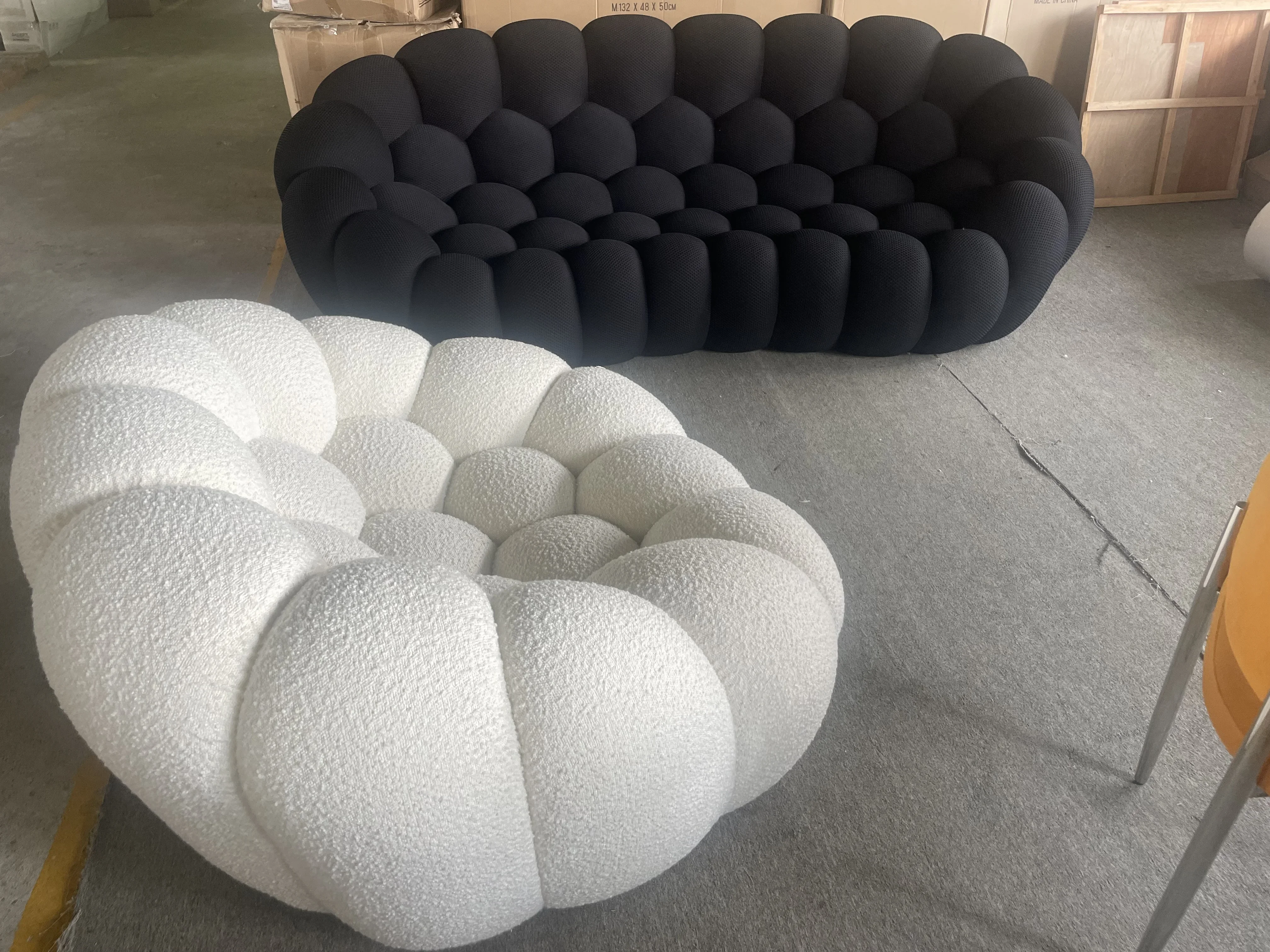 furniture high quality modern living room sofa bubble couch sofa boucle fabric upholstered home sofa