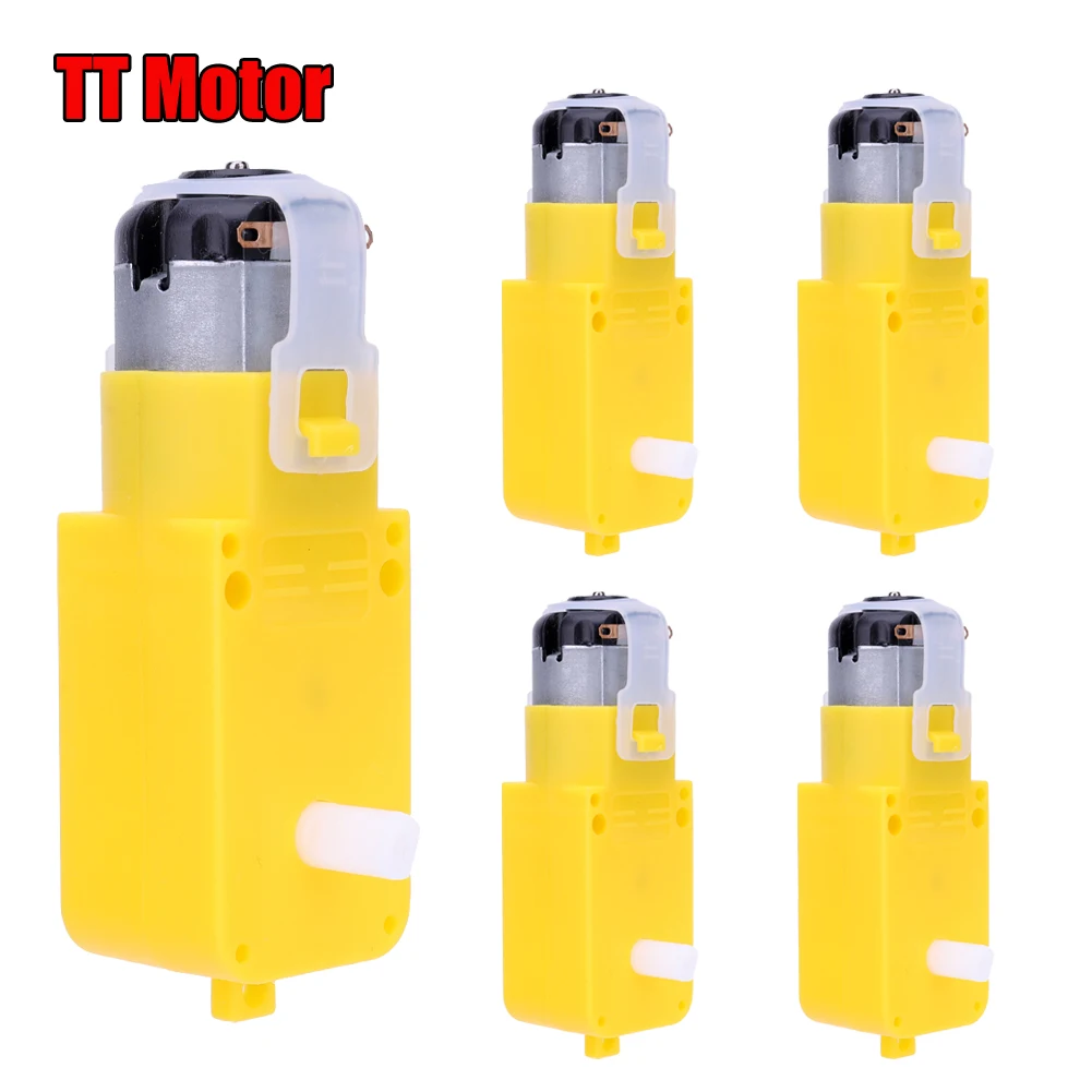 1-5PCS TT Motor DC 3-12V Smart Car Robot Gear Motor Install EMC Smart Car Chassis Four Drive Car Motor DIY Kits