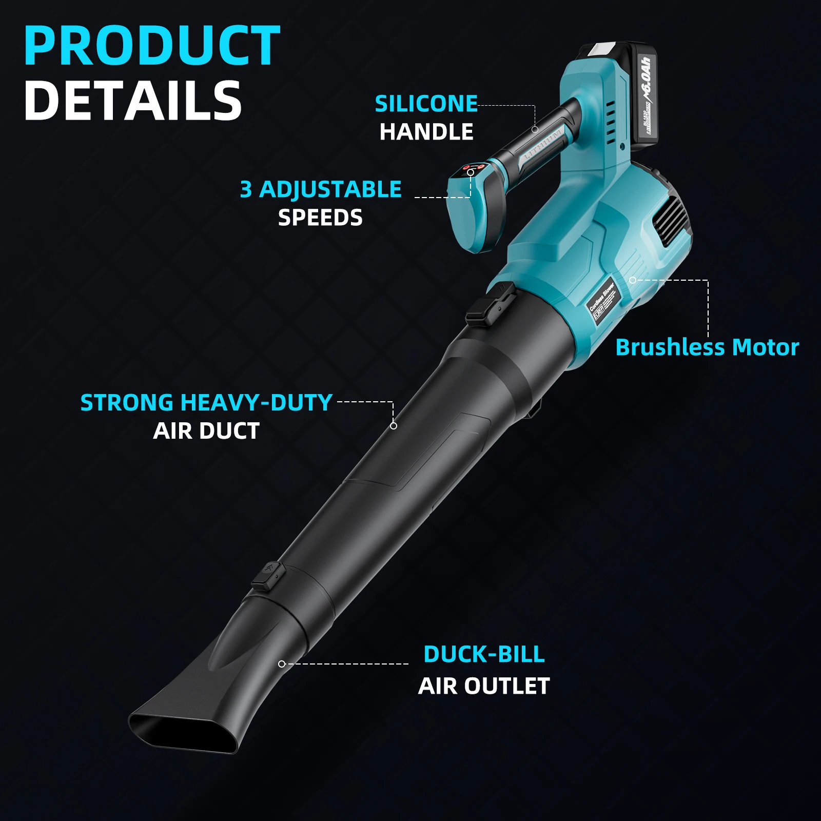 منفاخ أوراق شجر لاسلكي لماكيتا بطارية 18 فولت 3 سرعات منفاخ مدفع قوي للغاية لتنظيف ورق الثلج والغبار أداة كهربائية للنفخ