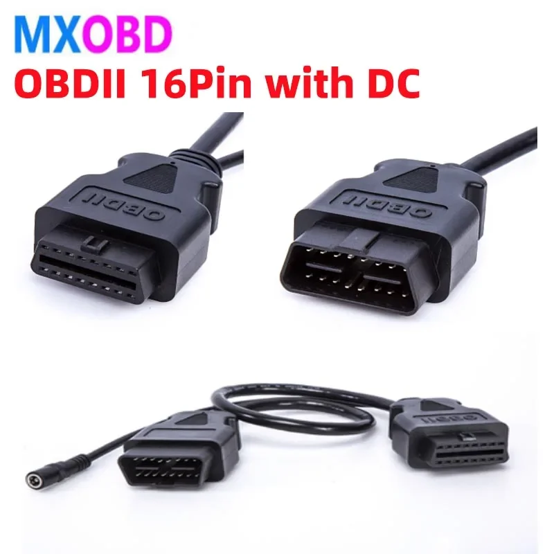 

OBD Extension Cable 16 Pin Male To 16Pin Female DB15 Pin OBD Connector with DC for 12V 24V Diesel Gaslion Car ELM327 OBD2 Extend