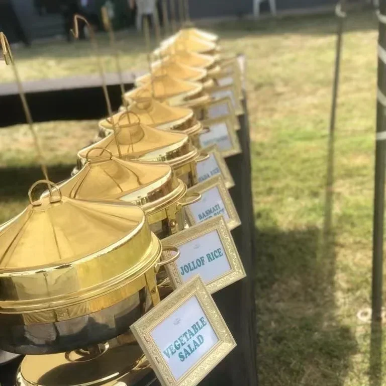 exquisitely beyond compare Supplies Luxury buffet Chafing dishes Gold food warmer Kitchen Hanging Chaffing dish for Wedding Cate