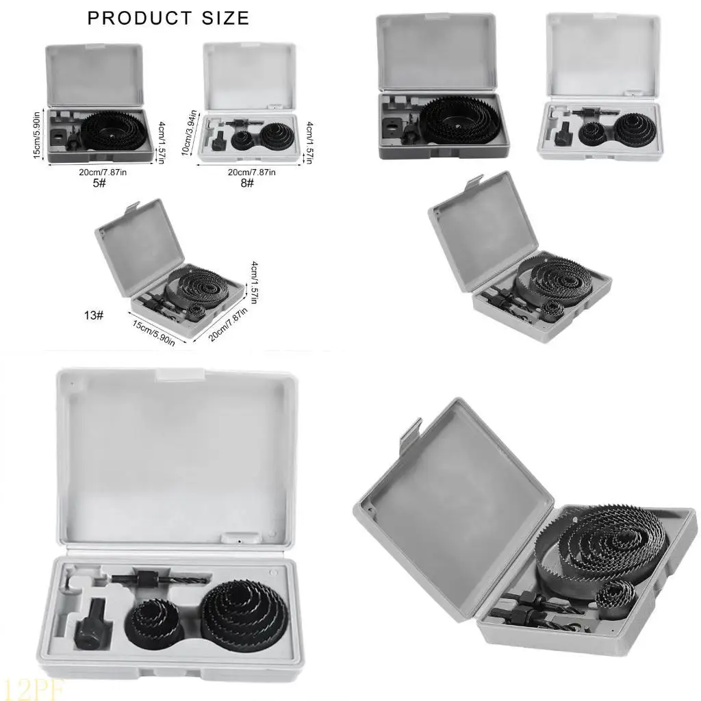 12PF Multiple Size Woodworking Hole Set for Accurate Cuts Homes Improvement Tasks