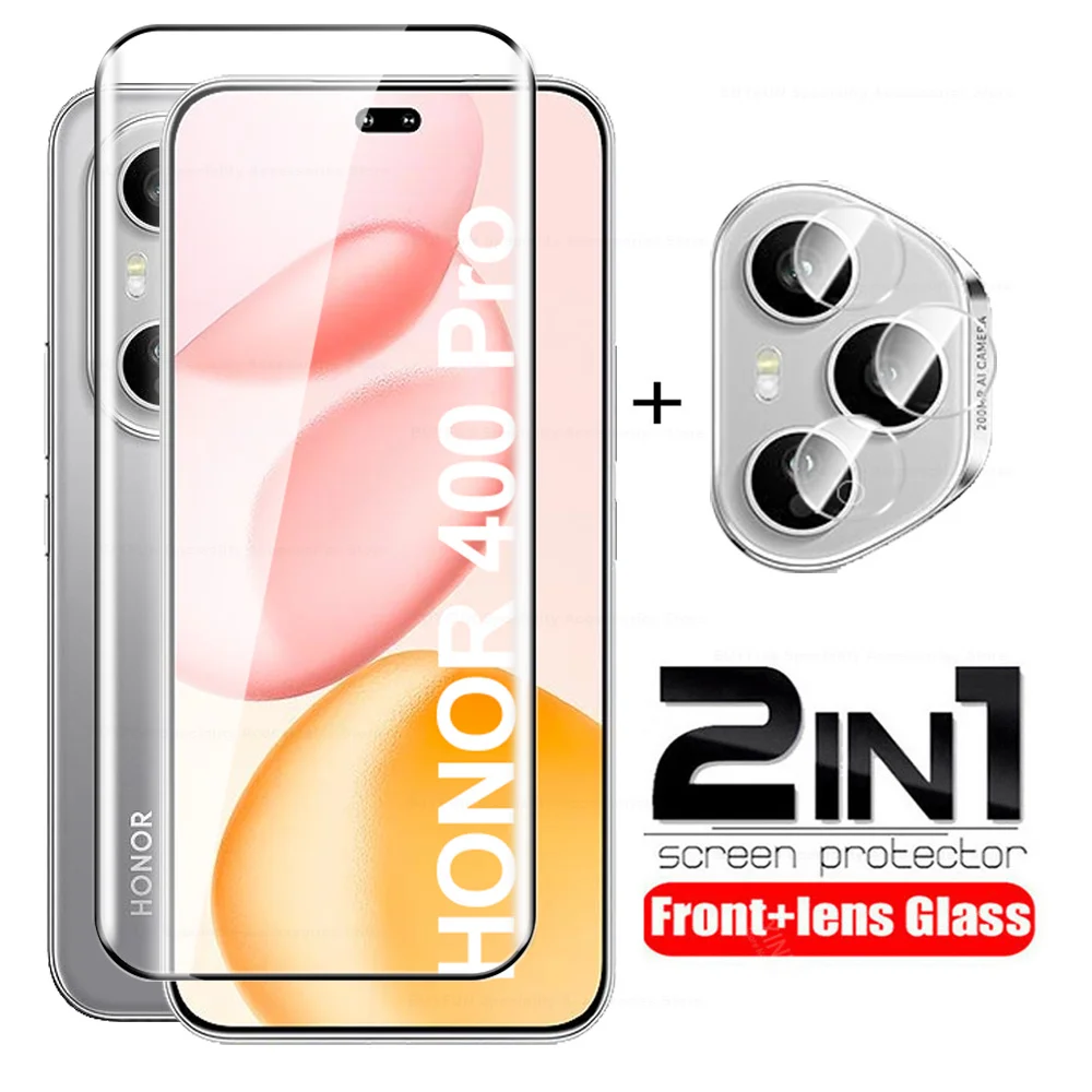 واقي شاشة Honor400Pro Glass 2In1 لهاتف Honor 400 Pro عدسة زجاجية على Honor 400Pro Honor400 Pro 5G 2025 أفلام من الزجاج المقسى #1