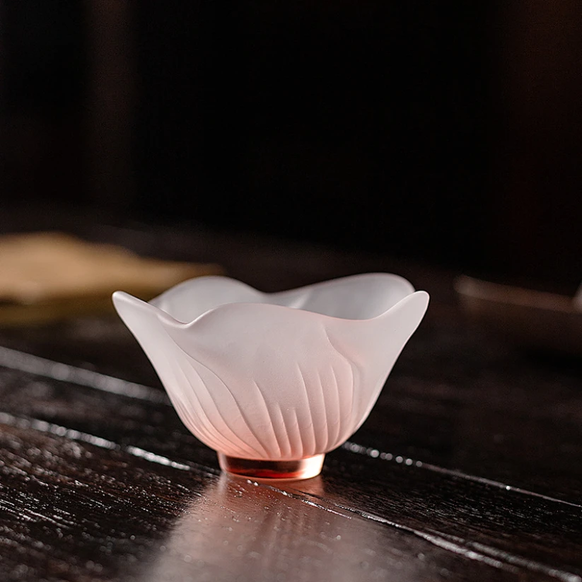 Hibiscus Glazed Tea Cup for Home Use Small and Fresh Style Kung Fu Tea Set Tasting Cup