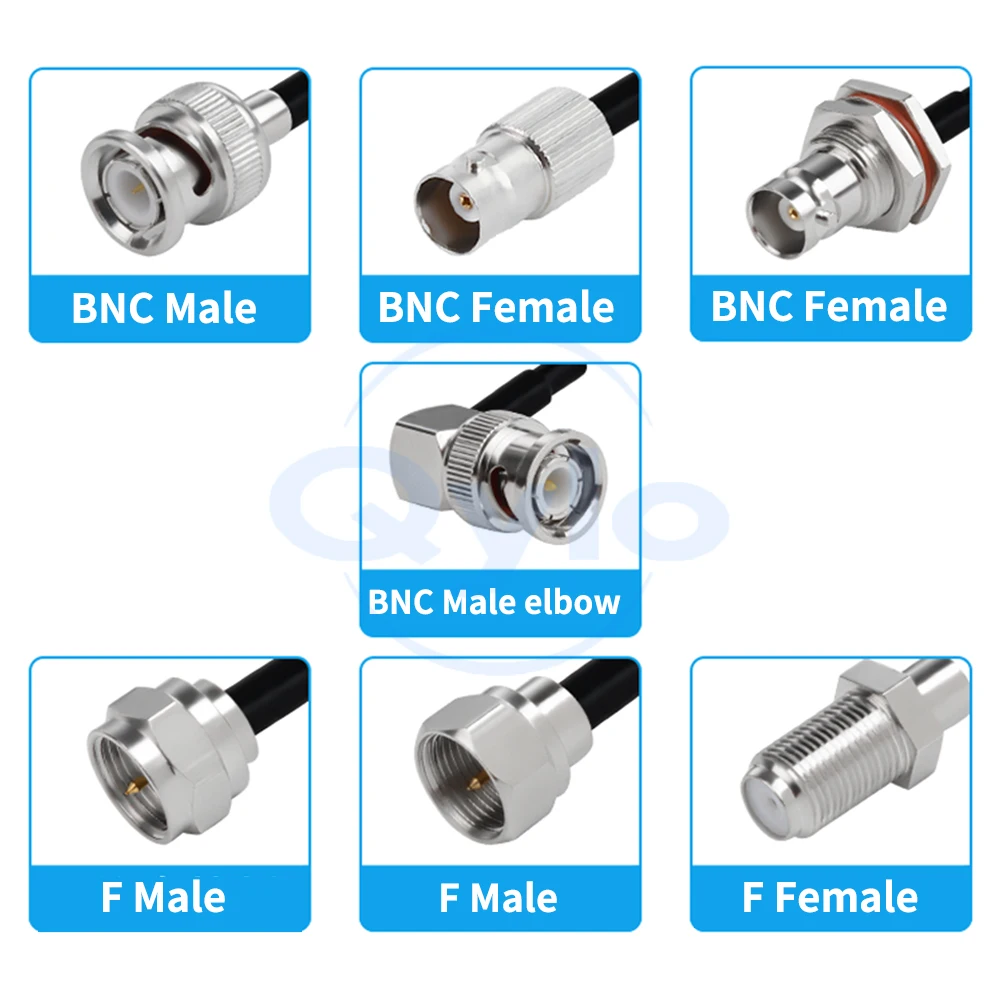 (1 pcs) BNC to F-type Male / Female Adapter Cable Multi-strand RF Coaxial RG58 Connection Cable 0-6GHz BNC to F Extension Cable