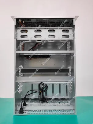 6U industrial control chassis 4090 graphics card 12 slots multi-gpu dual atx power supply 360 water cooling e-atx main board ai