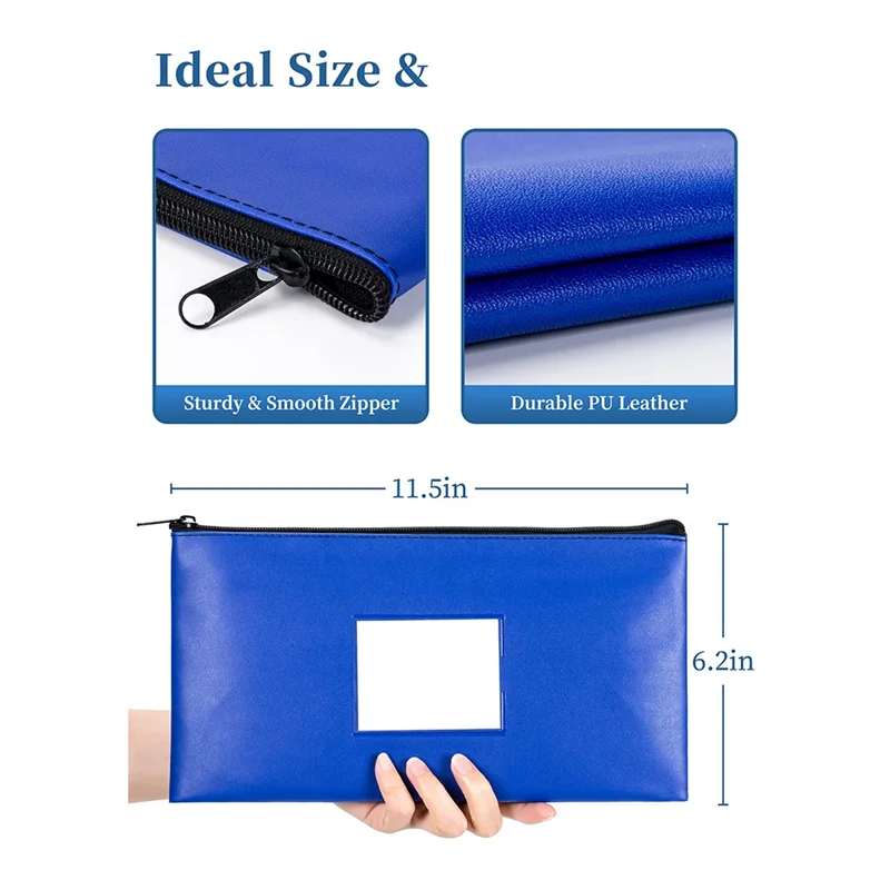 10 упаковок банковских депозитных сумок для денег на молнии, кожаные сумки-кошельки с этикеткой, косметички, для наличных, монет, прочный Cet