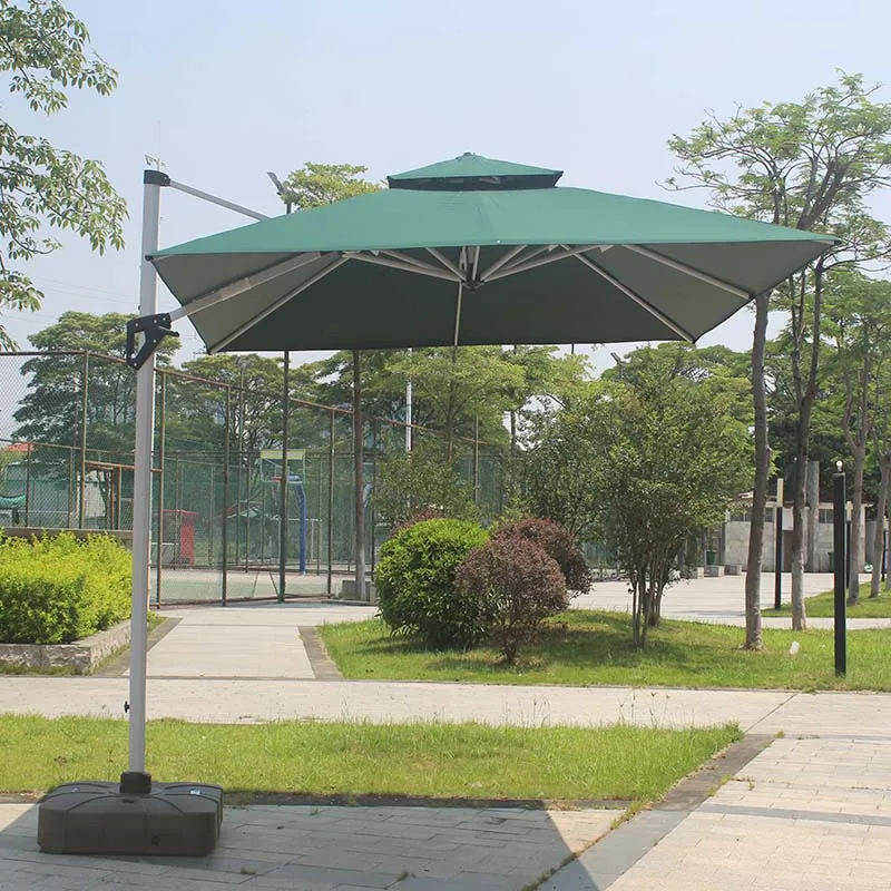 10ft Aluminum Garden Milan Parasol Customized Color Outdoor Sunshade for Courtyard Patio Wholesale Table Umbrella Manual Control