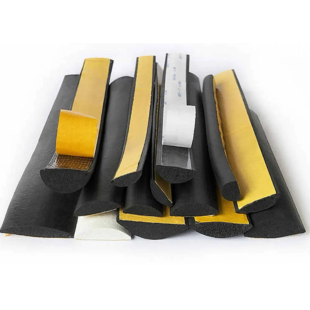Self Adhesive D-Type Semi-Circular EPDM Sealing Strip Width 6mm-15mm Height 3mm-22mm Solid Rubber Anti-Collision Rubber Strip