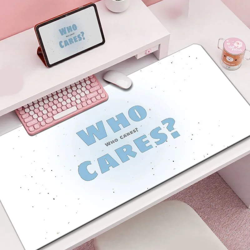Blue English Gradient Stripe Bow Leather Desk Pad Protector Mouse Pad Office Desk Mat Waterproof Non-Slip PU Desk Blotter Pad
