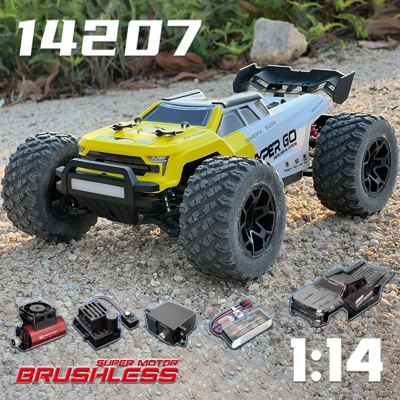New MJX HYPRE 14207 1/14 scale brushless 2.4G Remote control four-wheel drive drift off-road vehicle PC two car shell RC toy