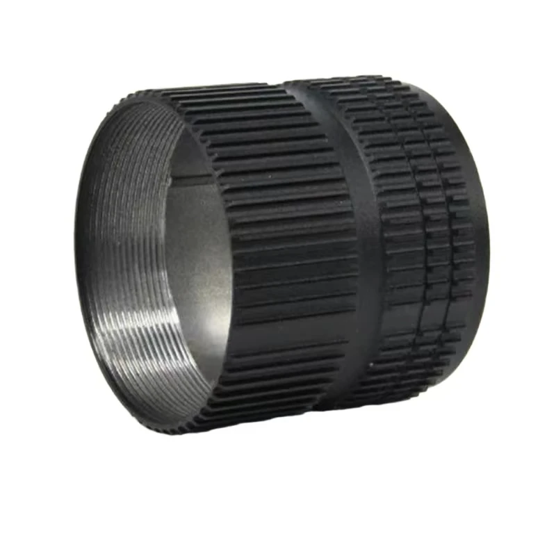 Custom Metal Fabrication Prototype CNC Milling & Turning Black Anti-Slip Textured Thin-Walled Connection Sleeve