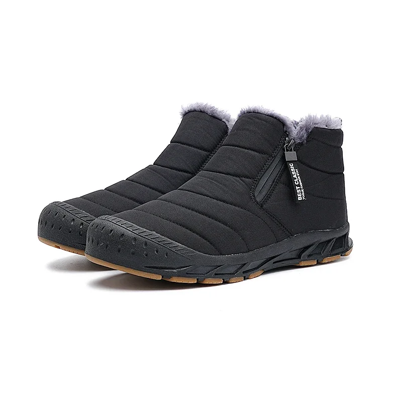 Botas de nieve impermeables para hombre, botines cálidos de felpa para hombre, zapatillas de deporte para exteriores, talla grande, Invierno