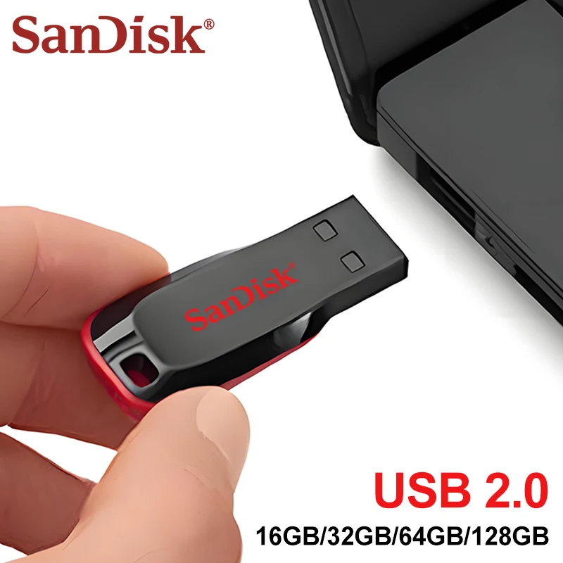 Original USB 2.0 Flash Drive SanDisk CZ50 Pen Drive 128GB 64GB 32GB 16GB Flash U Disk Memory Stick for Computer