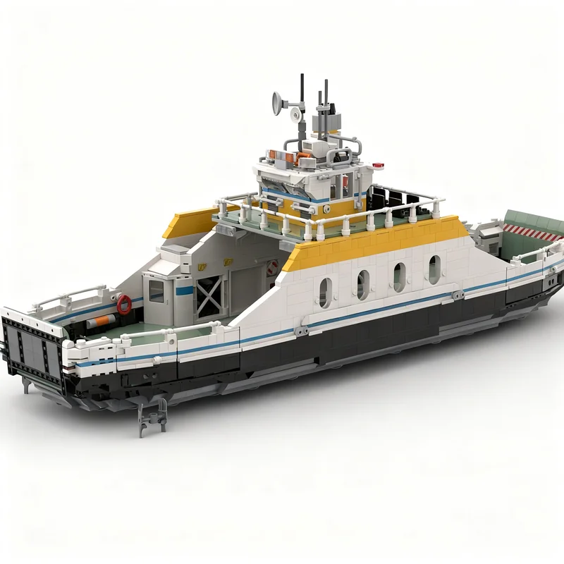 2383pcs MOC Medium Sized Car Ferry City Harbor Model Building Blocks Architecture Kids DIY Idea Education Christmas Gifts Toys