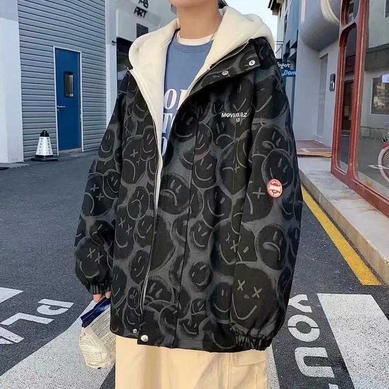 

Autumn Large Size 250 Pou Fake Two-Piece Hoodie Jaet Men's Trendy Brand INS Hong Kong Sle Loose Fit Hooded Sweatirt