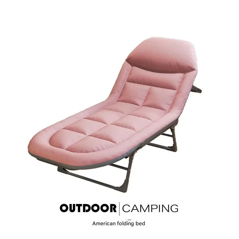 Portable Modern Foldable Bed Multifunctional Reclining Steel Support for Office Camp Park for Lunch Break Modern Living Room