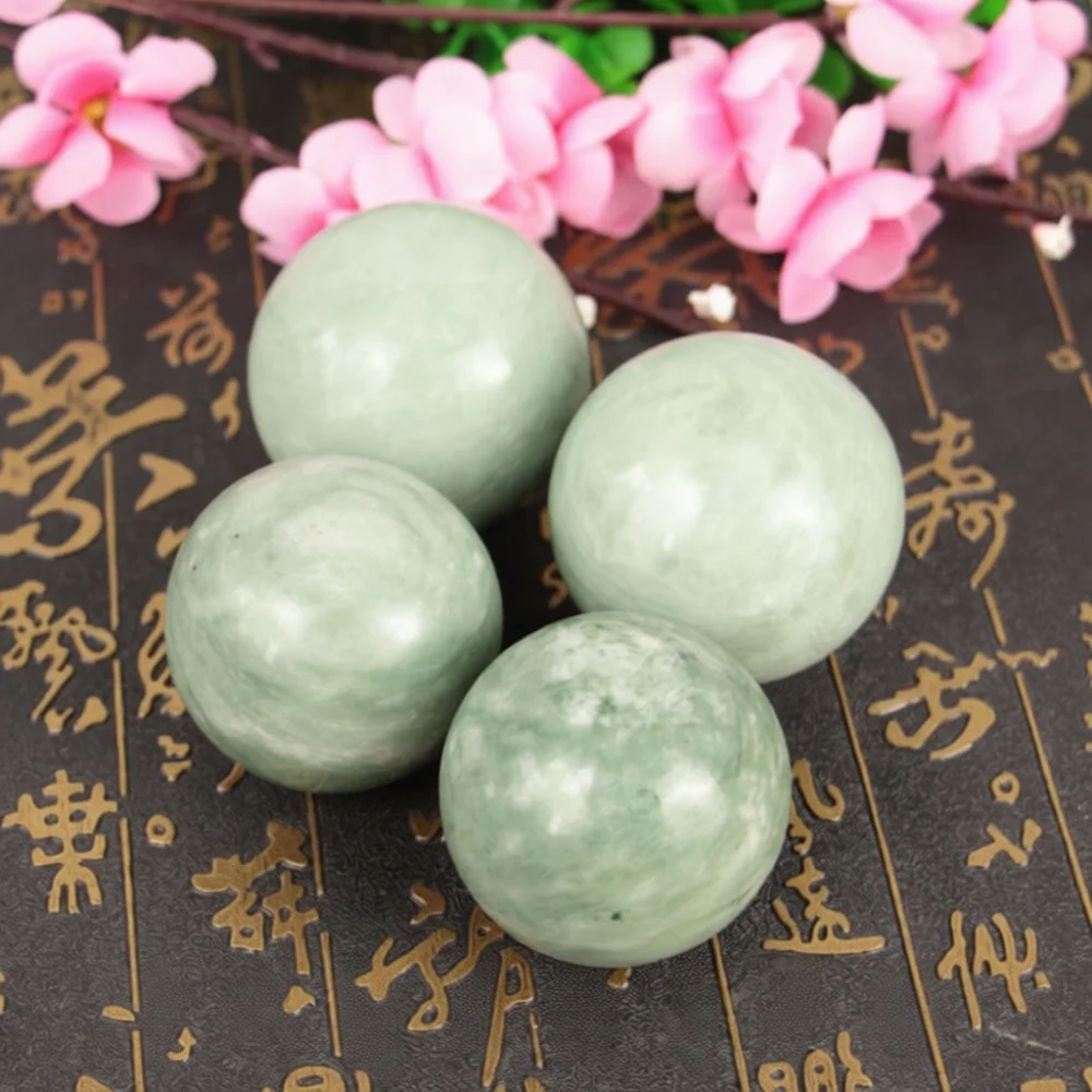 Traditional Chinese Jade Hand Balls Fitness Massage Spheres Natural Stone Grip Workout Equipment For Well Being
