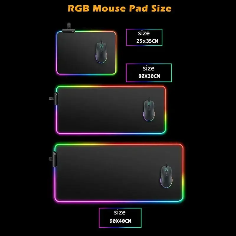 Novo design rgb almofada hd impressão dragão japonês grande tapete de jogos xxl anime teclado gamer mouse pad led mesa luminosa tapetes