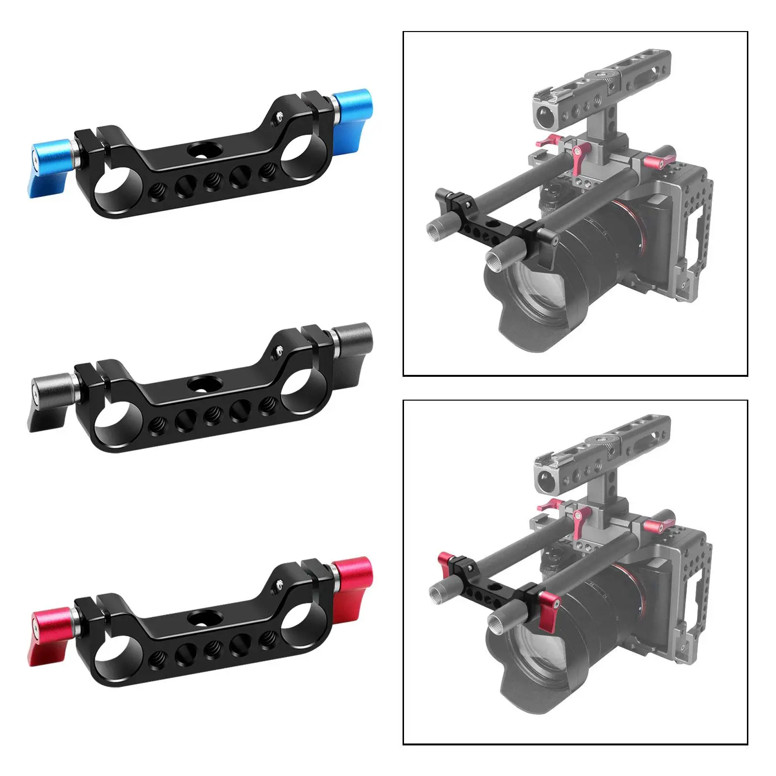 Rod Clamp Mount Camera Rod Clamp Bracket Easy Installation 15mm Railblock