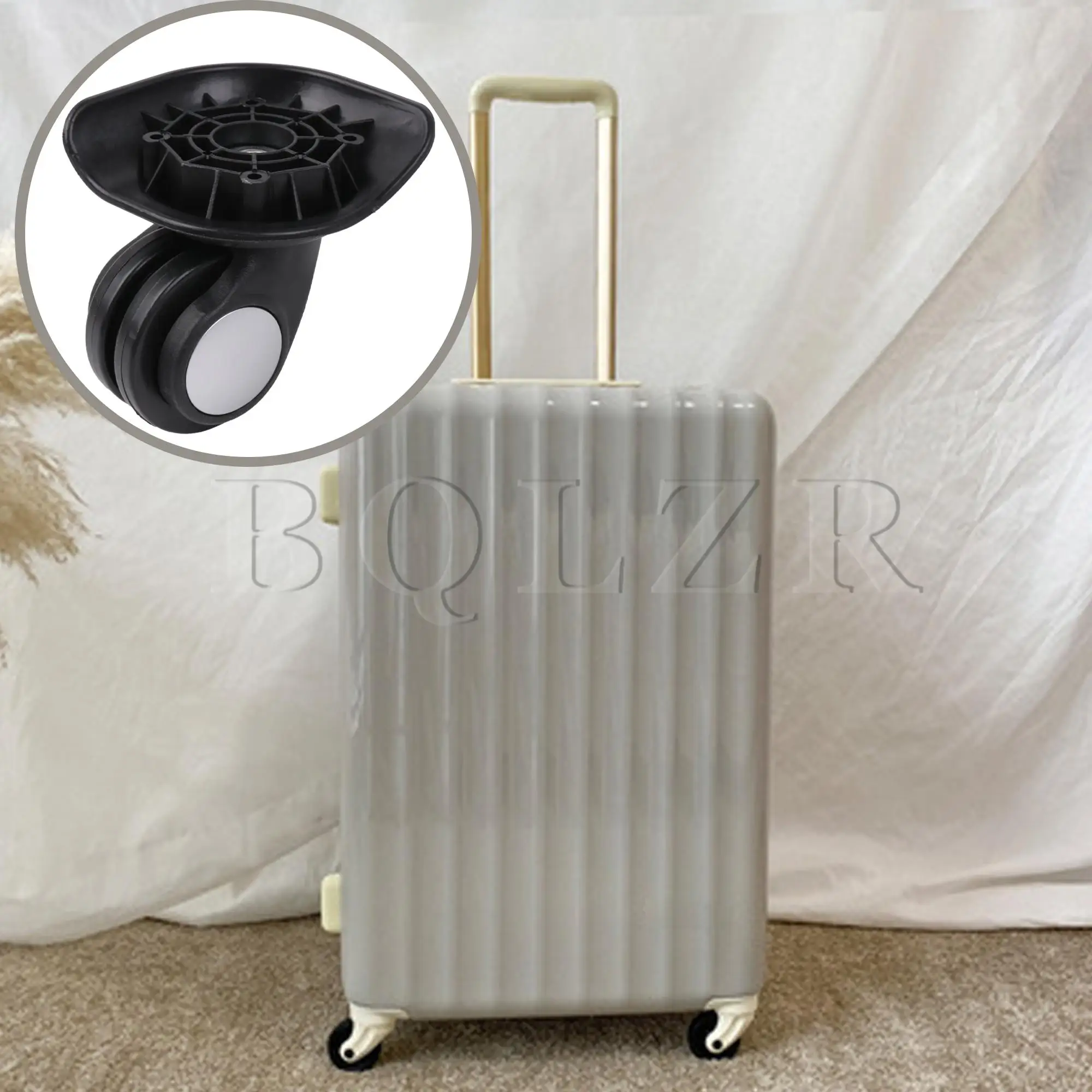 BQLZR Luggage Spinner Wheel 3.15 Inch W003 Black Left/Right for Suitcases Repair