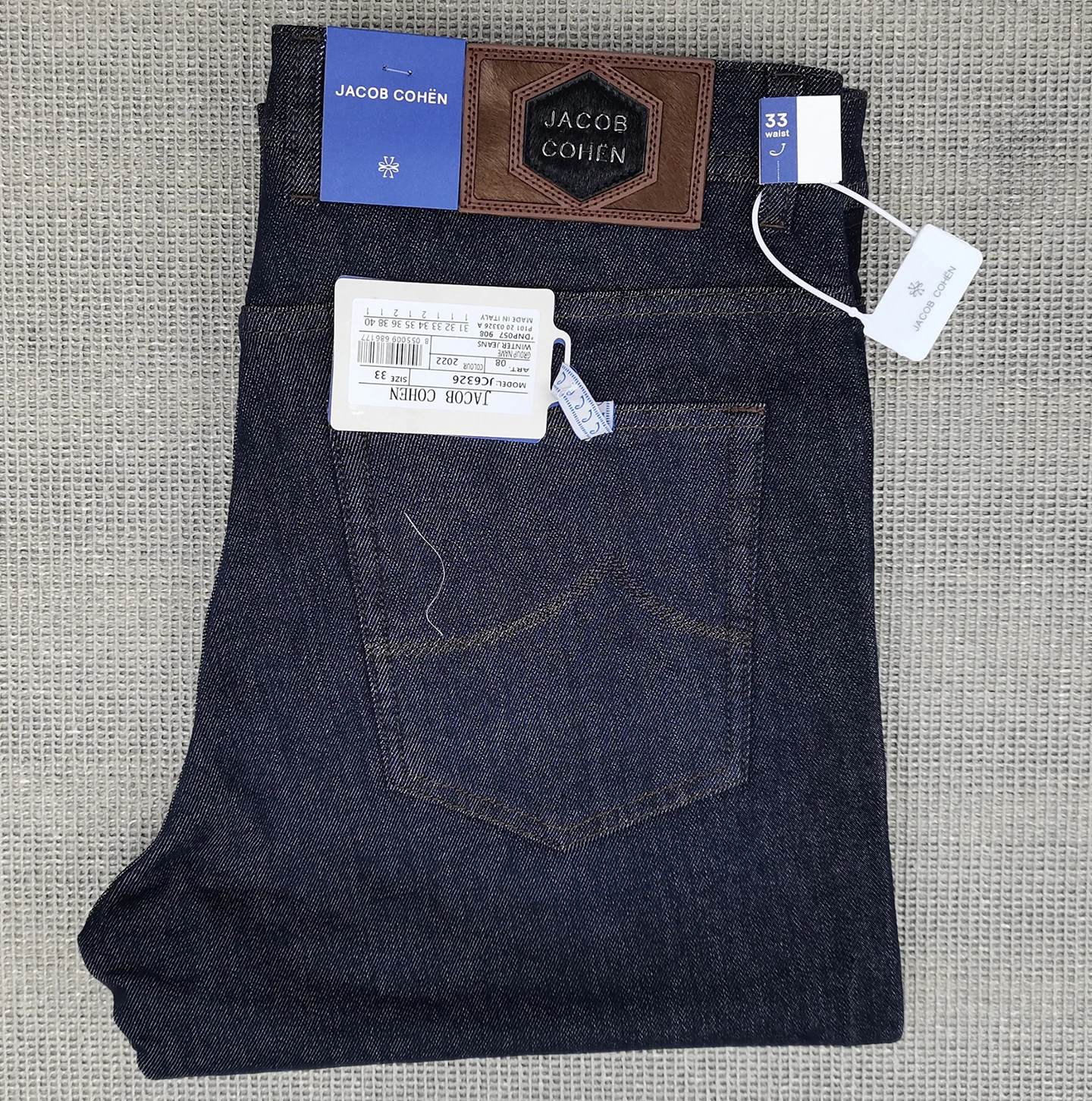 OECHSLI Jeans Thick Cotton Men 2026 Autumn Winter new embroidery comfortable business zipper straight Big size 30-40 long Pants