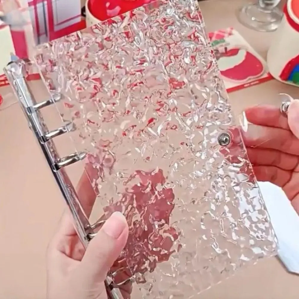 Korean Style Acrylic Water Ripples Money Saving Book Transparent Large Capacity Money Saving Challenge Waterproof Reusable