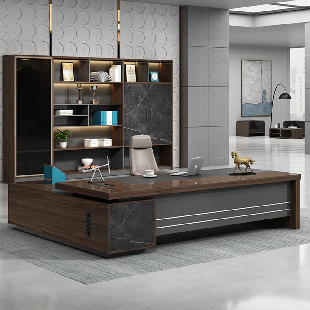 Modern Luxury Executive Office Desk Durable Boss Desk Contemporary Manager Office Table Commercial Furniture For Office Building