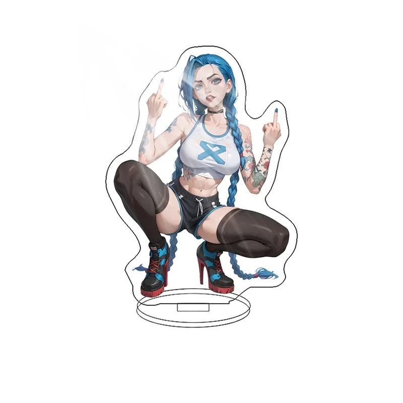 

friend gifts Arcane League of Legends Jinx Vi Anime Acrylic stand board character Display ornaments Key chain table decoration