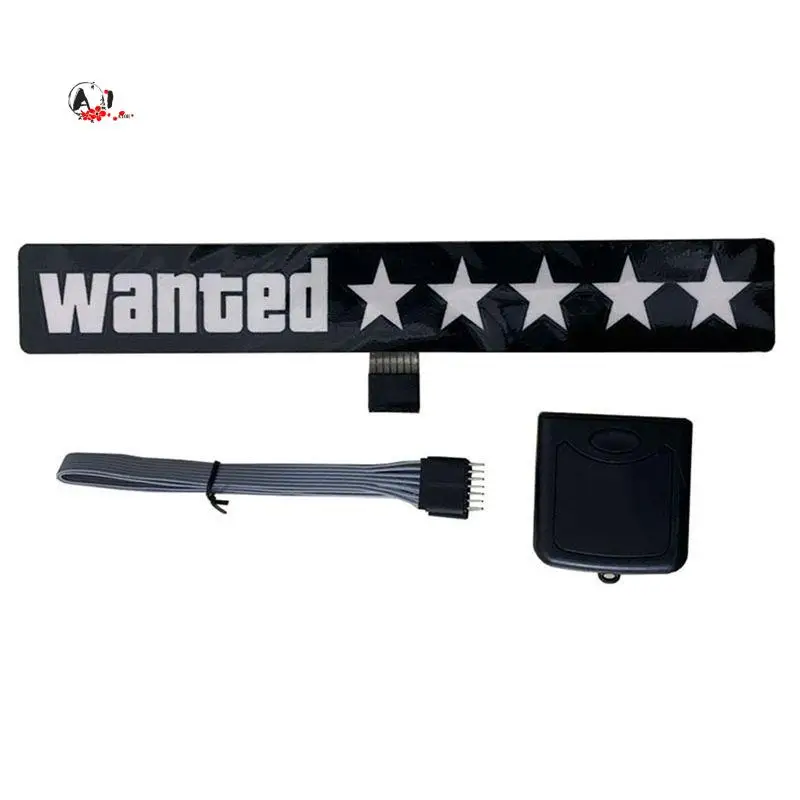A10E-1 Set 5Stars Wanted Car Window Stickers For JDM Glow Panel Decoration Accessories