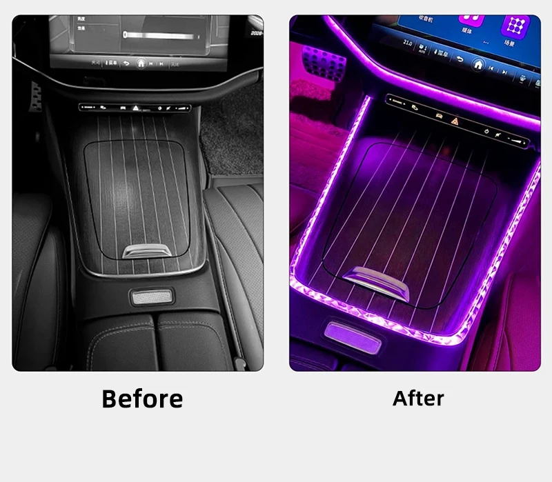 For 2024-2026 Mercedes E class W214 Ambient light modification Central control crystal decorative frame