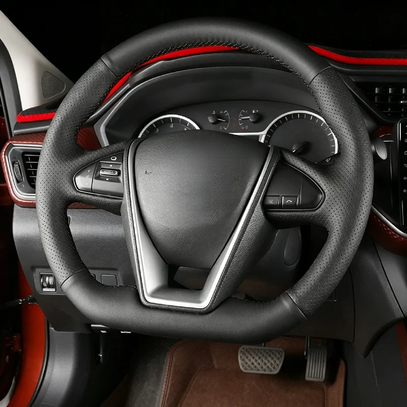 For Nissan Lannia Custom Fit Full‑Wrap Hand‑Sewn Non‑slip Wear‑Resistant Car Steering Wheel Cover Steering Wheel Protector