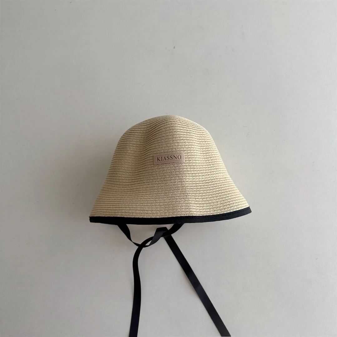 2025 الصيف الأطفال القش قبعة الفتيات شاطئ البحر عطلة كبيرة حافة الصيف الدانتيل قبعة بحافة الفتيات قبعات الشاطئ قبعة بنما #4