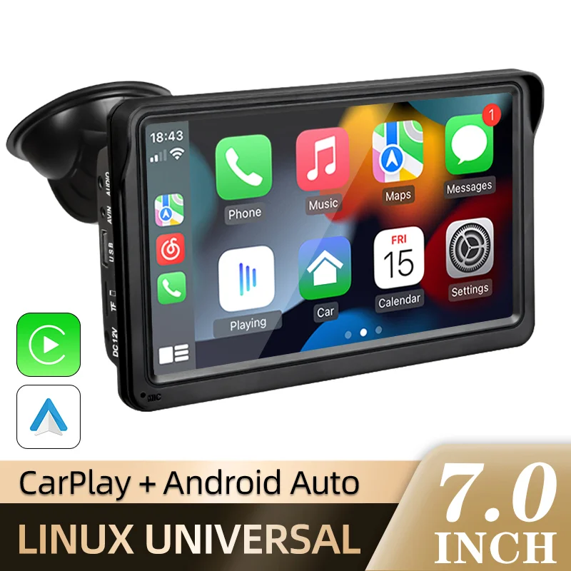 

In - car wireless Carplay smart screen Universal multimedia player Portable touch screen with Auto reversing camera