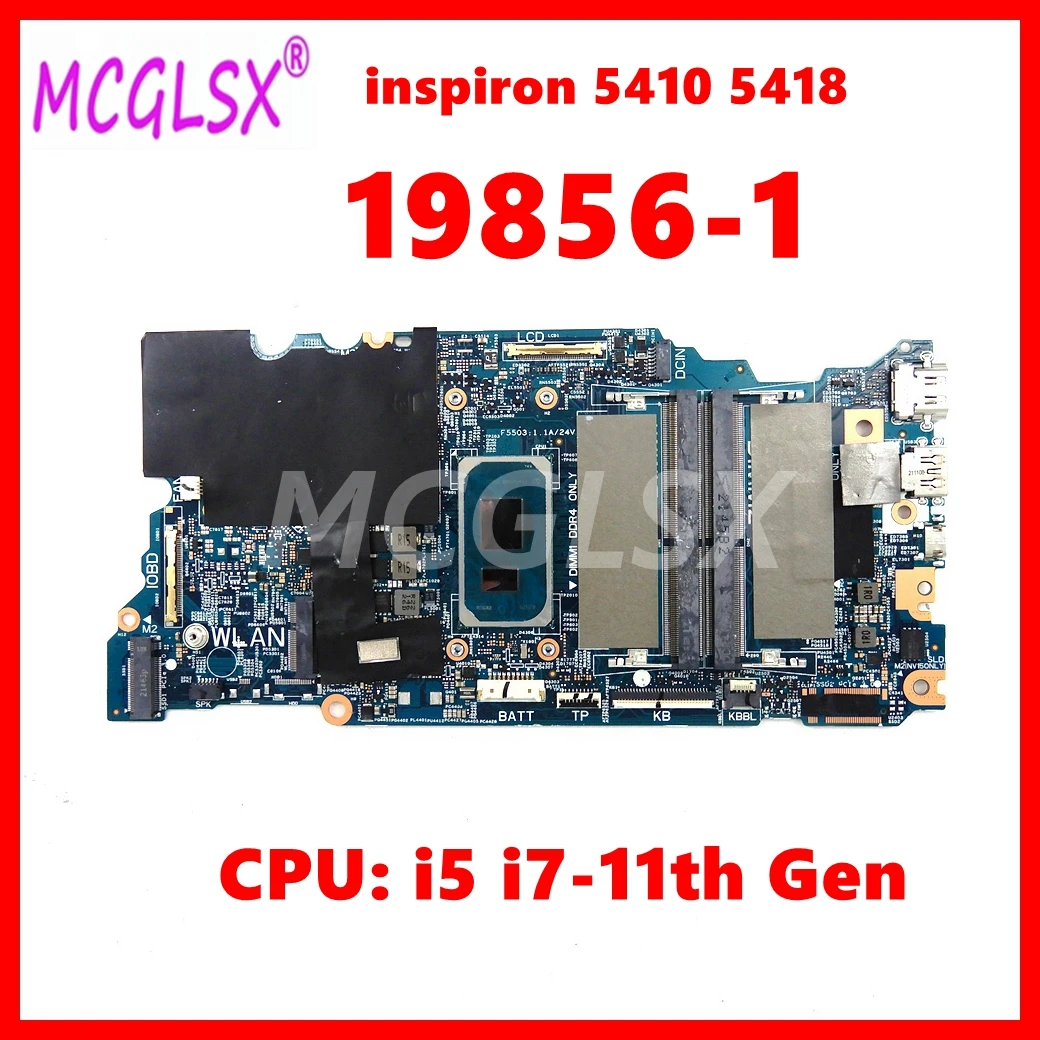 

19856-1 Notebook Mainboard For Dell inspiron 14 5410 5418 Laptop Motherboard With i5 i7-11th Gen CPU