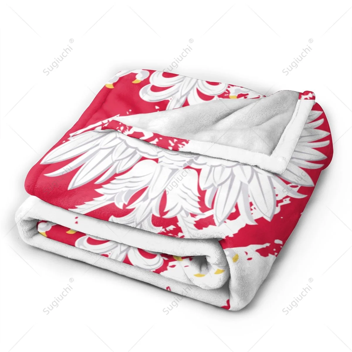 Blanket Poland Flag Color Flannel Multifunction Camping Sofa Cover Keep Warm image 5