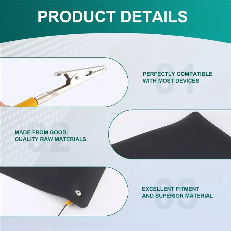【ABUP】Anti-Static Mat+Ground Wire for Mobile Computer Repair Antistatic Blanket,ESD Mat