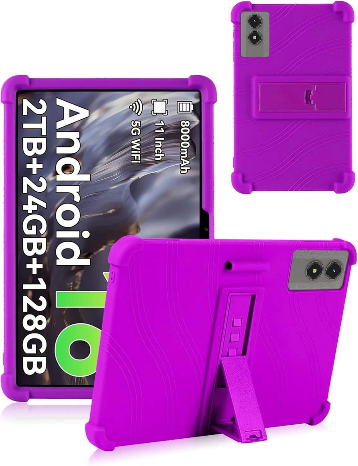 

Ultra Thin Silicone Case for TABWEE T50 11 Inch Tablet, Shockproof Anti Slip Drop Resistant Cover with Kickstand TECLAST P50T