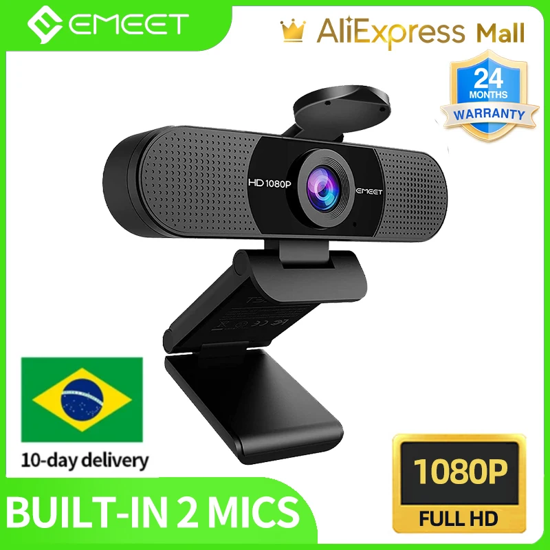 Webcam 1080P Full HD Web Camera USB EMEET Streaming Camera with Noise Cancelling Mics for Computer Video Meeting