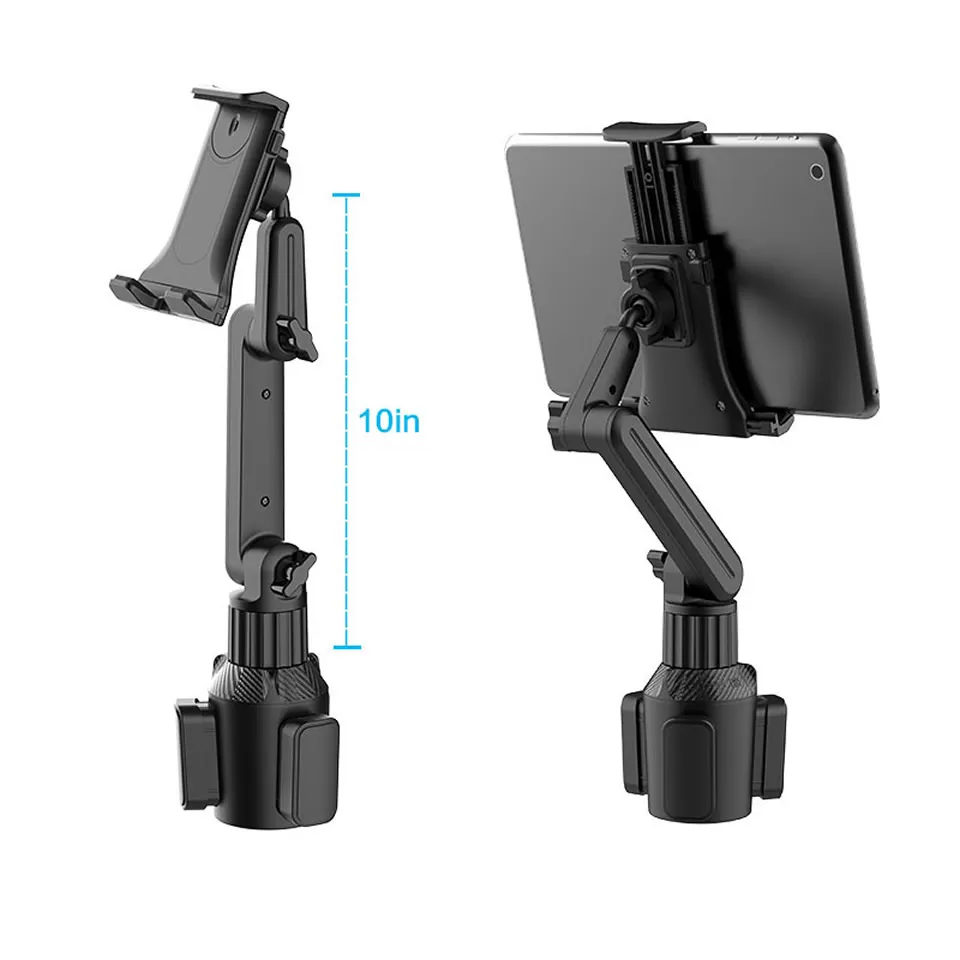 HKZA Tablet Cup Holder Mount 360 Adjustable Smartphone Holder Car 270 Tilt Bar Triangular Base Ram Mount Tablet Holder for SUVs