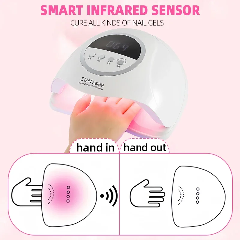 LINMANDA SUN X20 MAX آلة مجفف الأظافر 72 المصابيح LED/الأشعة فوق البنفسجية أضواء للأظافر هلام البولندية تجفيف مصابيح مع الموقت معدات الاستشعار التلقائي