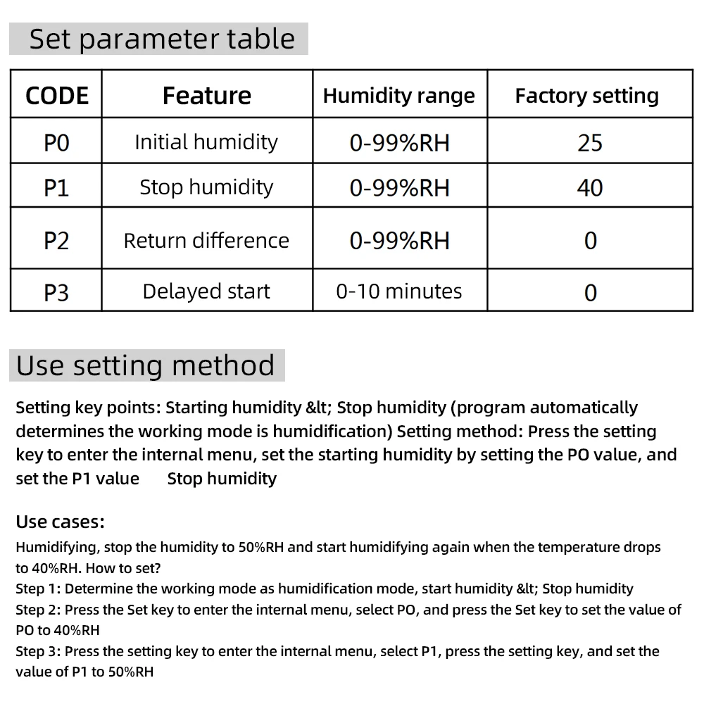 0%~99% RH Digital Humidity Controller W2023 110V- 220V Humidistat Hygrometer Humidity Control Regulator Socket Humidity Sensor