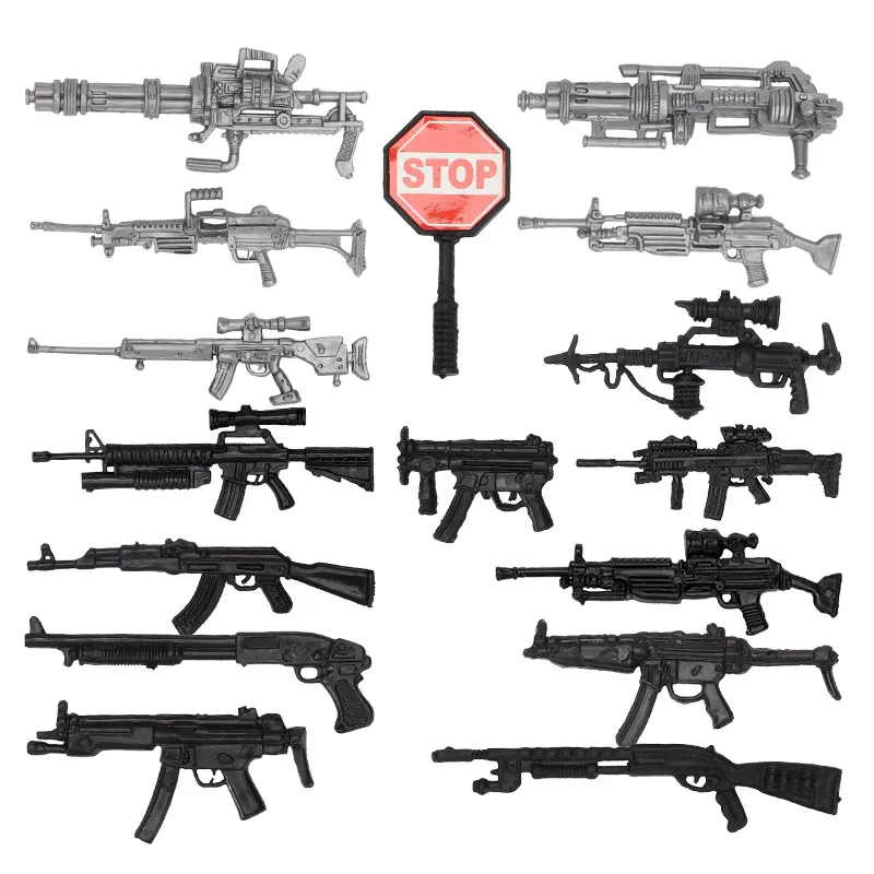 ViiKONDO Action Figure Army Men Toy Military Model Weapon Gear Accessory Mini Gun Arsenal for 1/18 Scale 3.75in Soldier Boy Gift