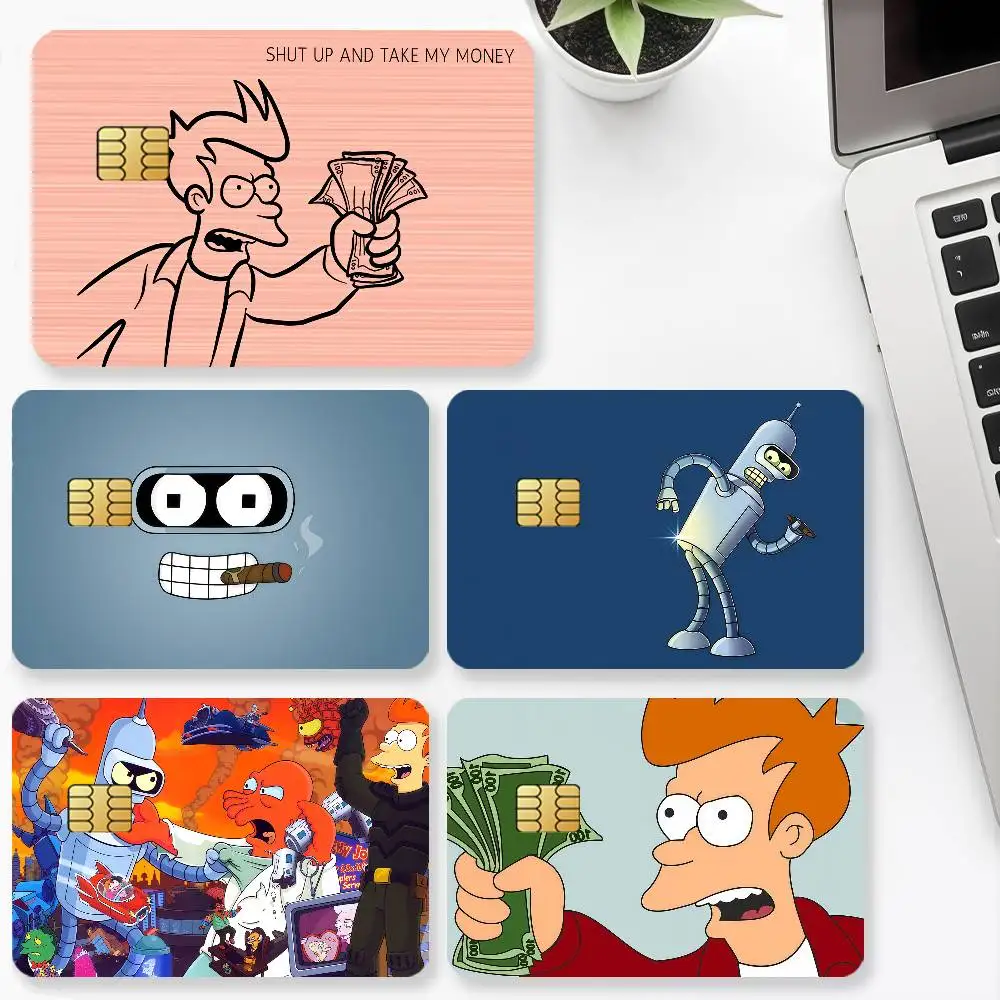 Cartoon F-Futurama Credit Card for Bank Debit Decorative Protection 4PCS Anti-scratch Waterproof Stickers Bus Subway Library