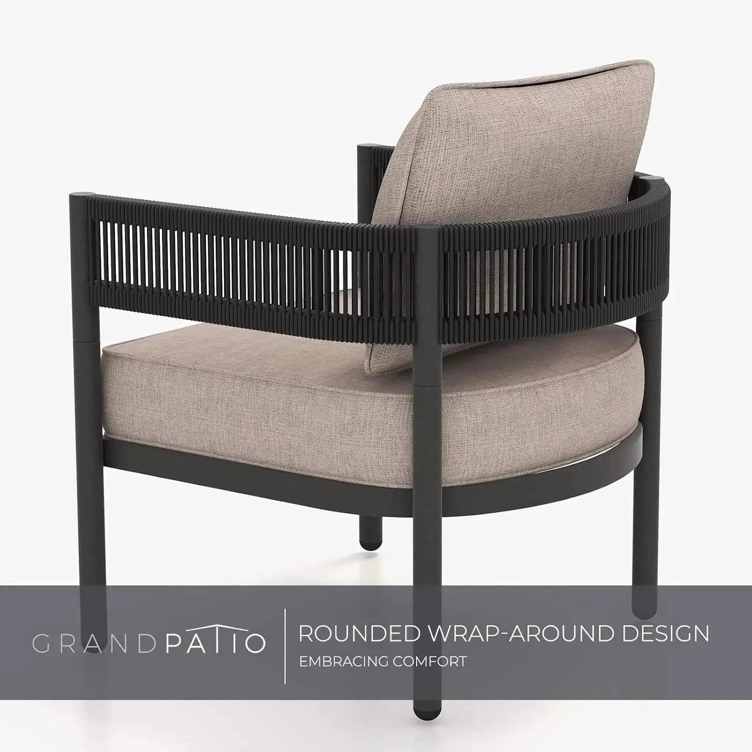 [Лучший продавец! ] Комплект плетеной уличной мебели из 6 предметов с бежевыми толстыми подушками и журнальным столиком, набор для бесед на диване в патио