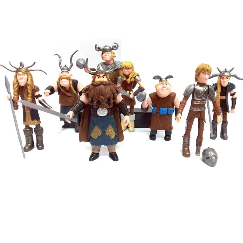 8 قطعة/المجموعة الكرتون قطار التنين تمثال بولي كلوريد الفينيل أنيمي فيلم تحلق التنين الديكور الحرف لطيف أنيمي شخصية المنمنمات