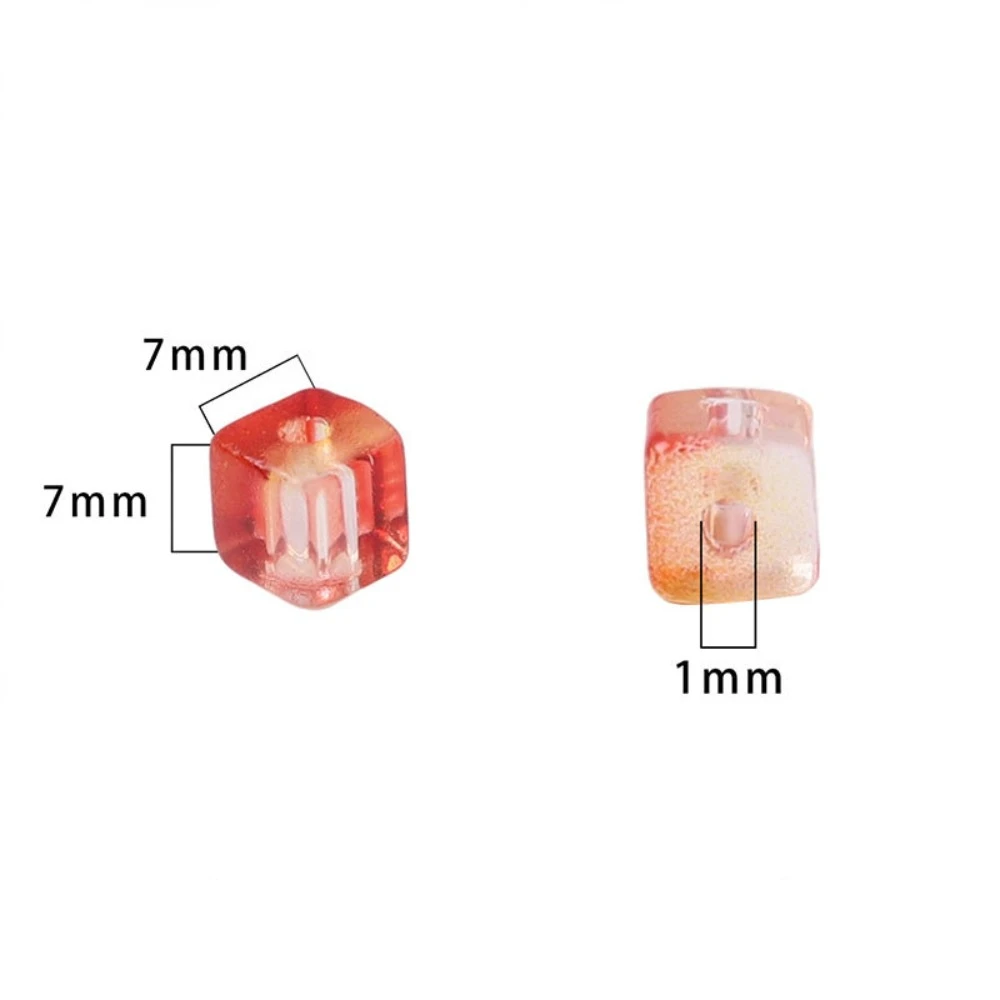 50 Uds. Nuevas cuentas de cubo de cristal de 7mm cuentas espaciadoras cuadradas brillantes accesorio de costura de Color AB suelto para el hogar
