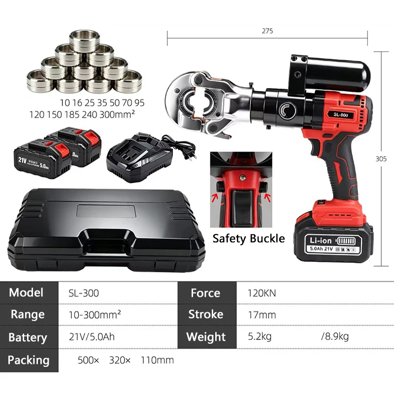 Efficient Portable Electric Brushless Hydraulic Pliers Copper Aluminum Terminal Crimping Pliers SL-300 Wire Crimping Tools