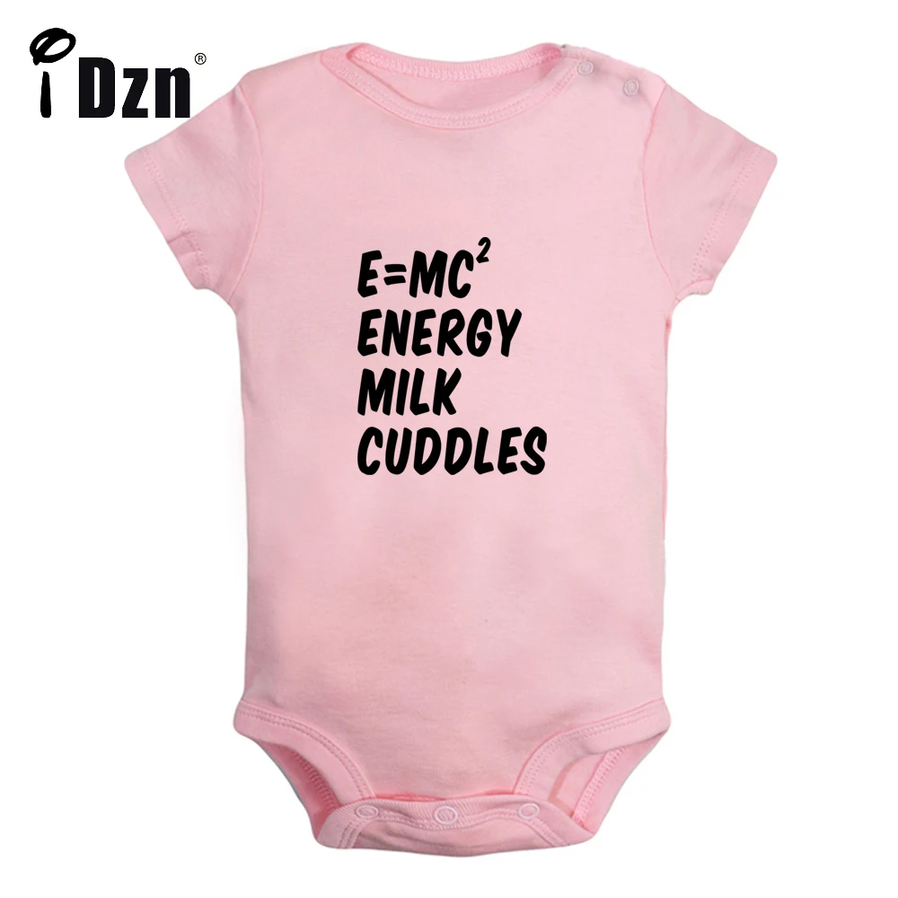 Energy Milk & Cuddles Cute Baby Boy Funny Bodysuit Baby Girl Letter Printed Rompers Infant Short Sleeves Jumpsuit Cotton Clothes